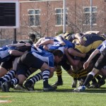 <p>The Blue Ox battle for position April 10 in the Macalester Cup. (Aaron Hays/TommieMedia)</p> 