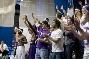 St. Thomas basketball fans had to travel to Concordia-St. Paul for "home" games this year, but the schools' neighborhood bond grew as a result. (Josh Kleven/TommieMedia)