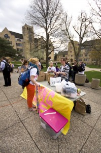 <p>Students were able to donate clothes during convo hour on Thurdsday April 15. (Josh Kleven/TommieMedia)</p>