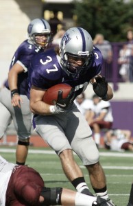 101009_Football_Kruger_007 Colin Tobin rushed for 114 yards and two scores against Augsburg. (John Kruger/TommieMedia)