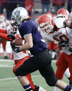 <p>Running Back Colin Tobin had the highlight of the first half with this 91-yard touchdown run. (John Kruger/TommieMedia)</p> 