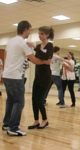 <p>Students practice their dance moves during the J-term Latin dance class. (Nathan Spencer/TommieMedia)</p>