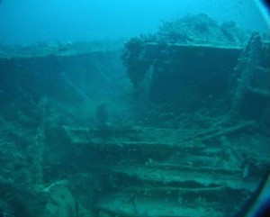 <p>Wreckage of the Civil War ironclad ship Monitor. Sonar could provide even clearer, more vivid images of such historic shipwrecks. (NOAA PHOTO)</p>