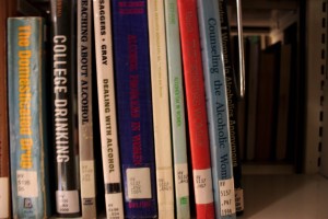 120424_LIBRARY_LIQUOR_1 <p> On Thursday, April 17, a library staff member reported to Public Safety that a bottle of alcohol was recovered from a lower-level book shelf at the O’Shaughnessy-Frey Library. (Briggs LeSavage/TommieMedia)</p>