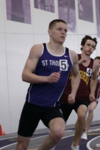 Senior Mike Hutton took second in the 800-meter run Saturday at the Drake Relays. Hutton recently broke his own school record with a time of 1:49.45. (John Kruger/TommieMedia)