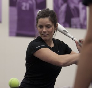 <p>Junior second baseman Kimmy Hassel was a key contributor to the St. Thomas softball team this season, leading the MIAC in almost every hitting statistic. Hassel was named the MIAC Player of the Year and third team All-America Thursday. (Jake Swansson/TommieMedia)</p>