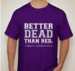 120911_tj_shirt_full Senior Grace Vo sold this shirt this year for the Tommie-Johnnie game. Many other students designed shirts, fanny packs, hats, sunglasses and more for kickoff on Sept. 15.