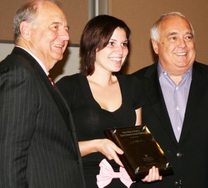 121019_Fowler_full <p>Senior, Keona Tranby, wins the $10,000 scholarship prize in the Fowler Business Concept Challenge Friday. Ron Fowler and Chris Puto presented her with the prize. (Kayla Bengtson/TommieMedia)</p>