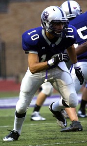 <p>Senior cornerback Jack Gavin stands ready on defense to charge against his offensive teammates in practice on Tuesday. Gavin has totaled 11 tackles for the season. (Sean Crotty/ TommieMedia) </p> 