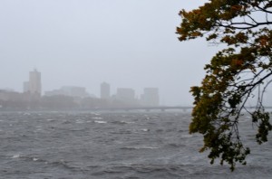 <p>Hurricane Sandy approaches Boston University around 2 p.m. Monday.  Superstorm Sandy has caused ten fatalities so far. (Photo courtesy of Phoebe Bowe) </p>