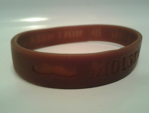 121123_movember_full <p>The official Movember bracelets are stamped with "Moustache is King." Vaughan signed up with the Movember group two years ago and handed bracelets out throughout the month. (Anastasia Strayley/TommieMedia)</p>