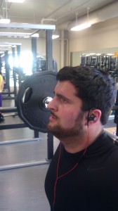 <p>Former Tommie football center and recent grad Curtis James pumps iron as he trains for the National Football League. James worked tirelessly to be named the best center in Division III football. (Alex Goering/TommieMedia)</p>