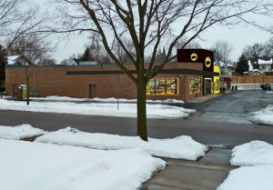 <p>Neighborhood resident Brian Quarstad created a virtual Buffalo Wild Wings to give community members an idea of what the final product will  look like. Quarstad said the mock-up isn't exact, but it is a pretty accurate depiction of what the restaurant chain will likely choose. The grand opening is not set, but construction is underway on 80 Snelling Avenue in the old "Cheapo Records" building. (Courtesy of</p> 