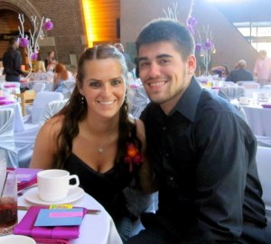 Senior Ciara Falzone and her boyfriend, David Riggs, attend her cousin's wedding in 2011. Riggs was killed by someone texting and driving in August 2013. (Courtesy of Ciara Falzone)
