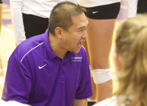 Coach Thanh Pham barks out orders to his team during a match ealier in the season. (File photo/Tommiemedia) 