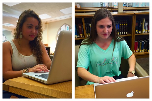 Molly Street (left) and Aubry Fritsch (right) both work for the online magazine the Lala. The magazine targets college-aged women. (Noura Elmanssy/TommieMedia) 