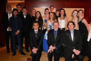 Members of the Ballroom Dance Club pose for a photo. Many members are also involved in the German Club on campus. (Photo courtesy of Rachel Weiss).