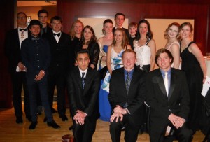 Members of the Ballroom Dance Club pose for a photo. Many members are also involved in the German Club on campus. (Photo courtesy of Rachel Weiss). 