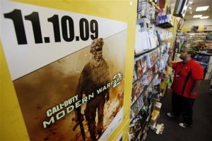 <p>"Call of Duty: Modern Warfare 2" sign at a GameStop store in Redwood City, Calif. (AP Photo/Paul Sakuma)</p>
