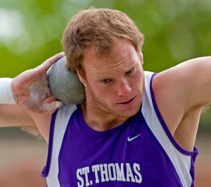 20100501_DIRTH After fracturing his left foot and getting foot surgery, senior track and field athlete Devin Dirth received a medical hardship from the NCAA. (Courtesy of Greg Smith/TommieSports0