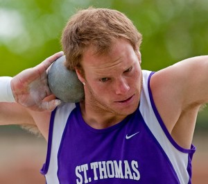 After fracturing his left foot and getting foot surgery, senior track and field athlete Devin Dirth received a medical hardship from the NCAA. (Courtesy of Greg Smith/TommieSports0