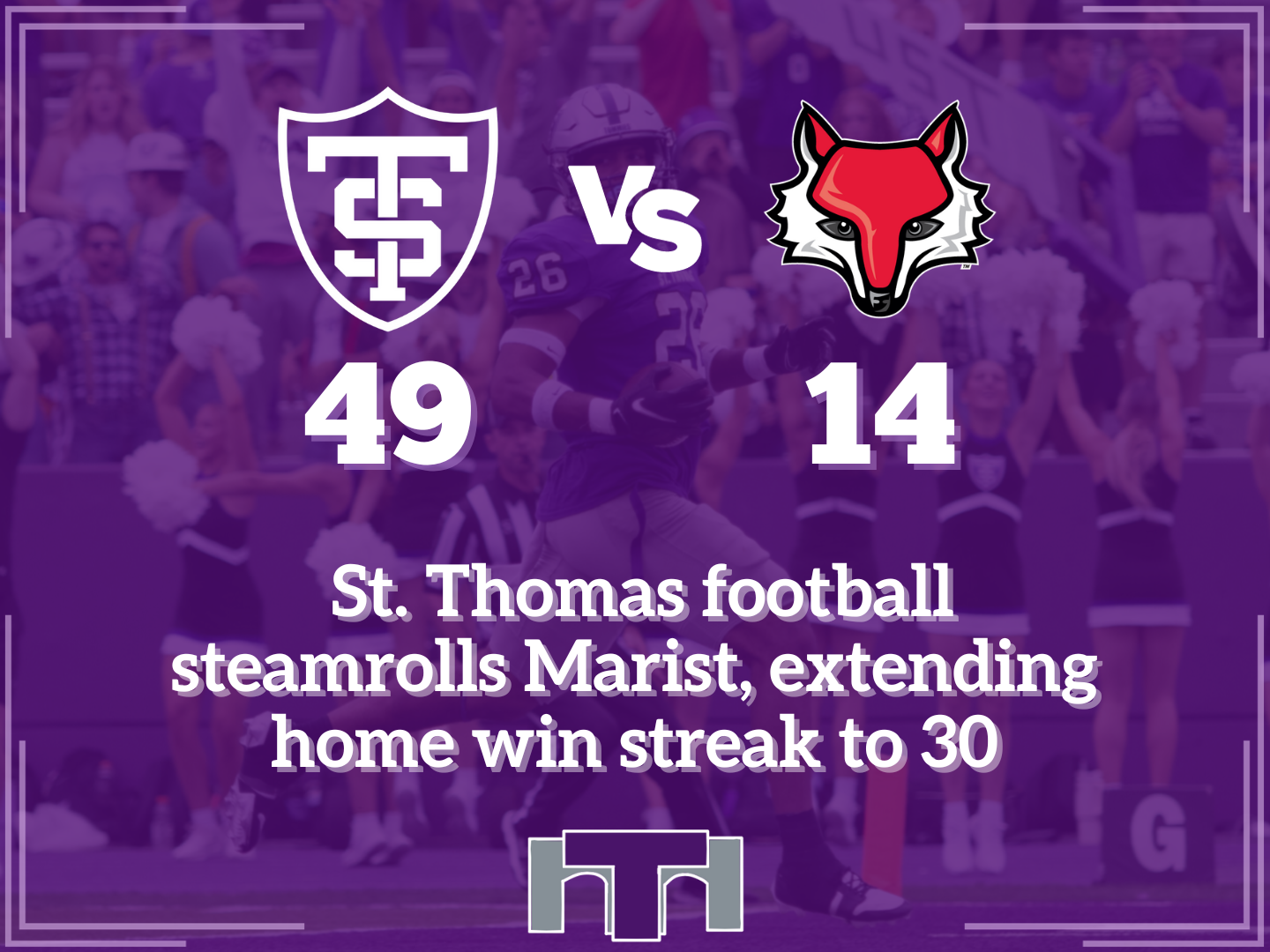 St. Thomas football steamrolls Marist, extending home win streak to 30 –  TommieMedia