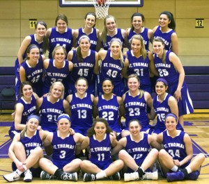 St. Thomas women's basketball defeated Concordia College 71-56. They will face St. Mary's in the MIAC championship Saturday (Morgan Neu/TommieMedia) 