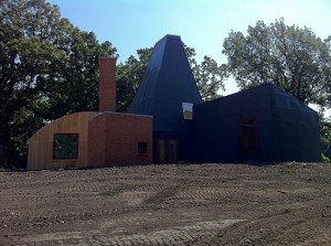 <p>The Gehry house was transported to the Gainey Conference Center in May. (Hannah Anderson/TommieMedia)</p>