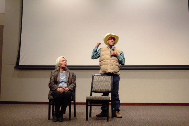 Jim and Alberta Miller discuss the importance of their film Dakota 38 and the journey towards reconciliation. All the while, the two took turns speaking their minds. (Danielle Wong/TommieMedia) 