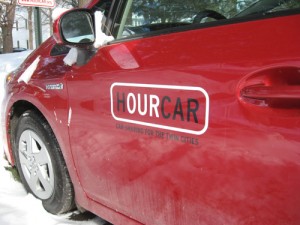 This Prius from HOURCAR is parked in Lot A on North Campus. (Ashley Bolkcom/TommieMedia)