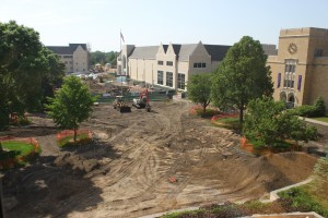 <p>The lower quad will be extended to the entrances of the new Anderson facilities by the start of fall semester.  (Alex Keil/TommieMedia)</p>