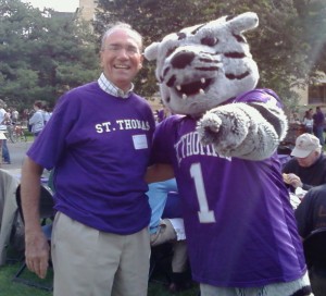 2012 Monsignor Lavin award winner Tom Cronin still shows his Tommie spirit after 48 years as an alumnus. (Laura Landvik/TommieMedia)