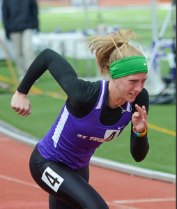 Angela Tipp takes off in a race at the MIAC championships