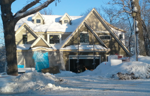 The property the Real Estate program purchased sits on Arrowhead Lake in Edina. Senior Real Estate students Teresa Lingg and Theodore Johnson worked directly with contractors and designers to construct the house. (Rebecca Mariscal/TommieMedia)