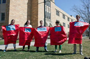 Pro-life students rally on the Lower Quad Thursday for the second annual "Save the Humans Week." (Morgan Neu/TommieMedia)