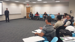 The Rev. Hugo Montero teaching the university’s first Spanish-speaking theology this semester. (Molly Sigler/TommieMedia)