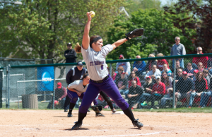 Pitcher Breezy Bannon delivers a pitch in the NCAA regional championship game. St. Thomas lost to Salisbury 1-0 Thursday afternoon in the first round of the NCAA Division-III Women's College World Series (Jake Remes/TommieMedia). 