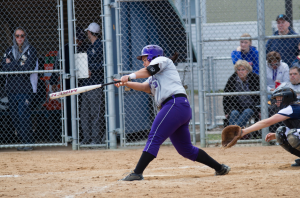Designated hitter Brenna Walek follows through on a hit to left field. Walek is one of 15 All-Americans who will be returning for the Tommies this year. (Andrew Stafford/TommieMedia) 