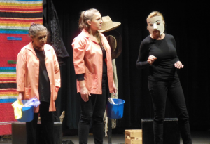 Teatro del Pueblo actors perform the story of two Mexican immigrants who come to Minnesota to seek work. The "Help Wanted" play was one of the many events for Hispanic Heritage Month at St. Thomas. (Theresa Bourke/TommieMedia)