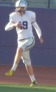 Sophomore Josh Vedane practices with the St. Thomas football team. Vendane, a St. John Vianney seminarian, said he's been playing football since he was in middle school. (Theresa Bourke/TommieMedia)