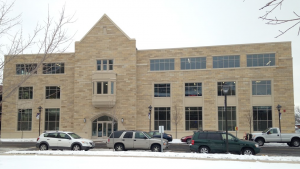 The new South Campus building that houses St. Thomas' Physical Plant and will accommodate the university's engineering program is now open. The building was scheduled to open in September, but rain delayed construction.(Grace Pastoor/TommieMedia)