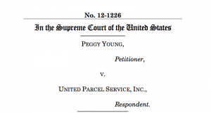 The brief for Young v. UPS seeks to shed light on pregnant women's rights compared to other employers in the workforce. St. Thomas law professors Thomas Berg and Teresa Collett wrote this Supreme Court brief in support of the plaintiff Peggy Young. (Courtesy of Thomas Berg, Theresa Collett)