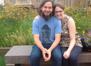 Timothy and Faith Pawl enjoy the warm weather in Minneapolis. The Pawls work in the philosophy department at St. Thomas. (Photo courtesy of Faith Pawl)