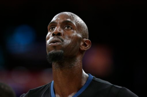 Minnesota Timberwolves' Kevin Garnett reacts to a technical foul call on him during the first half of an NBA basketball game against the Los Angeles Lakers, Wednesday, Oct. 28, 2015, in Los Angeles. (AP Photo/Jae C. Hong) 