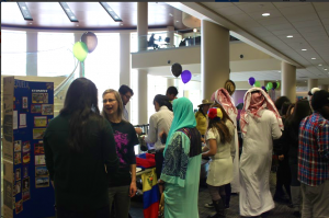 Students peruse the International Fair last fall in the Anderson Student Center during International Education Week. Students from all over the world had a chance to tell others about their countries. (Alison Bengtson/TommieMedia)