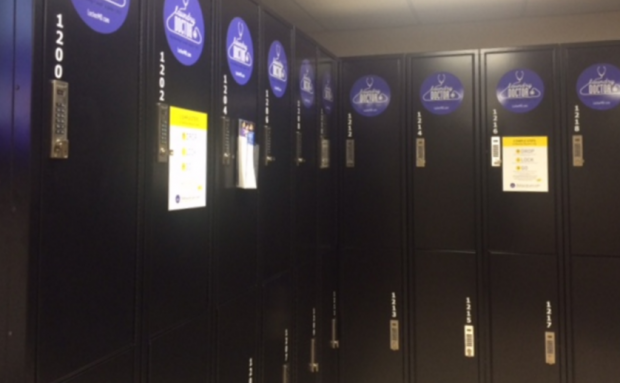 The Laundry Doctor lockers are located outside of Brady Hall, near Koch Commons. Residence Life introduced the on-demand laundry service at the beginning of the semester. (Sophie Carson/TommieMedia)