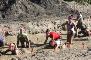 St. Thomas students participate in the Warrior Dash. (Courtesy of)