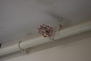 dorm_sprinkler A sprinkler on the seventh floor of Brady Hall caused flooding Tuesday, Feb. 7, and kept students out of the building. Two male students have taken responsibility for the flood. (Caroline Rode/TommieMedia)