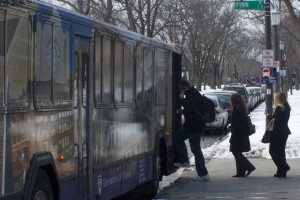 <p>Undergraduate Student Government is working with Double Map Technology on an app that allows students to know exactly where the shuttles are at all times. (Nick McAndrews/TommieMedia)</p> 