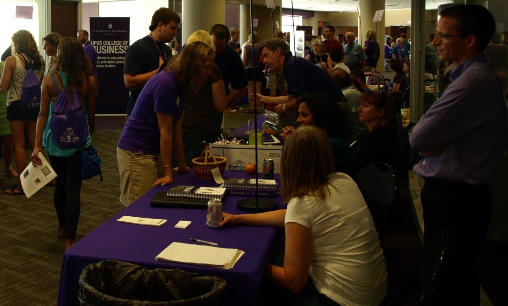 <p>During orientation, students made use of Campus Way, where they had the opportunity to ask different departments and clubs more information about how to get involved. (Caroline Rode/TommieMedia)</p> 